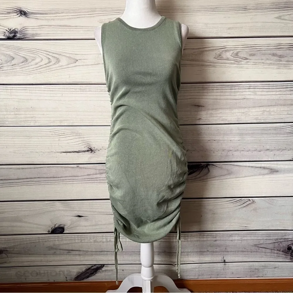 Princess Polly Lioness Sage Green Military Minds Ruched Mini Dress